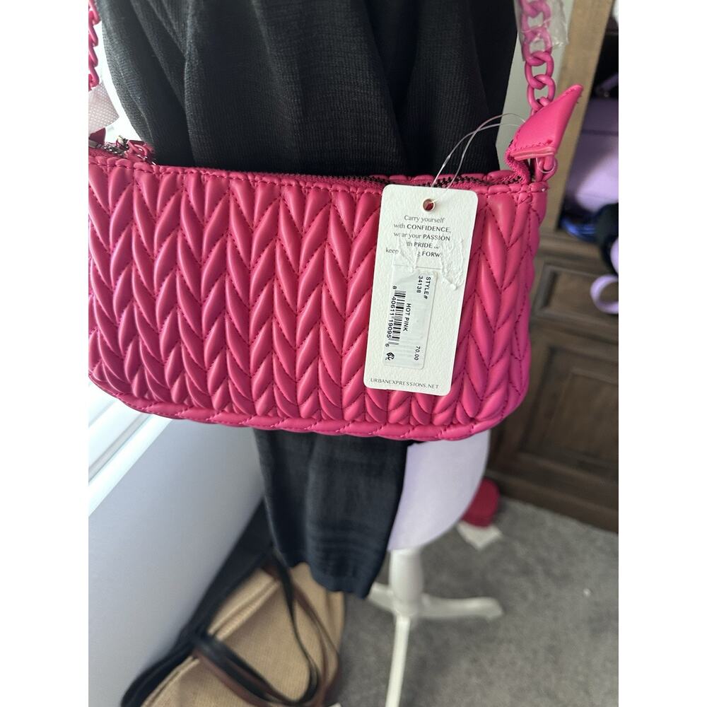 Urban Expressions Hot Pink Crossbody Bag Polyurethane NWT OS
